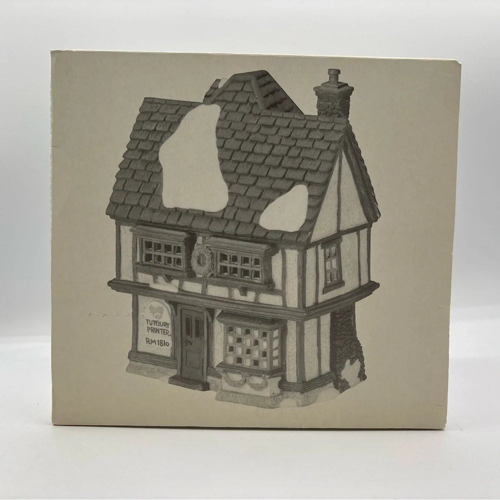 Department 56 1990 HVC Dickens‎ Village Series Tutbury Printer 5568-9 Vintage
